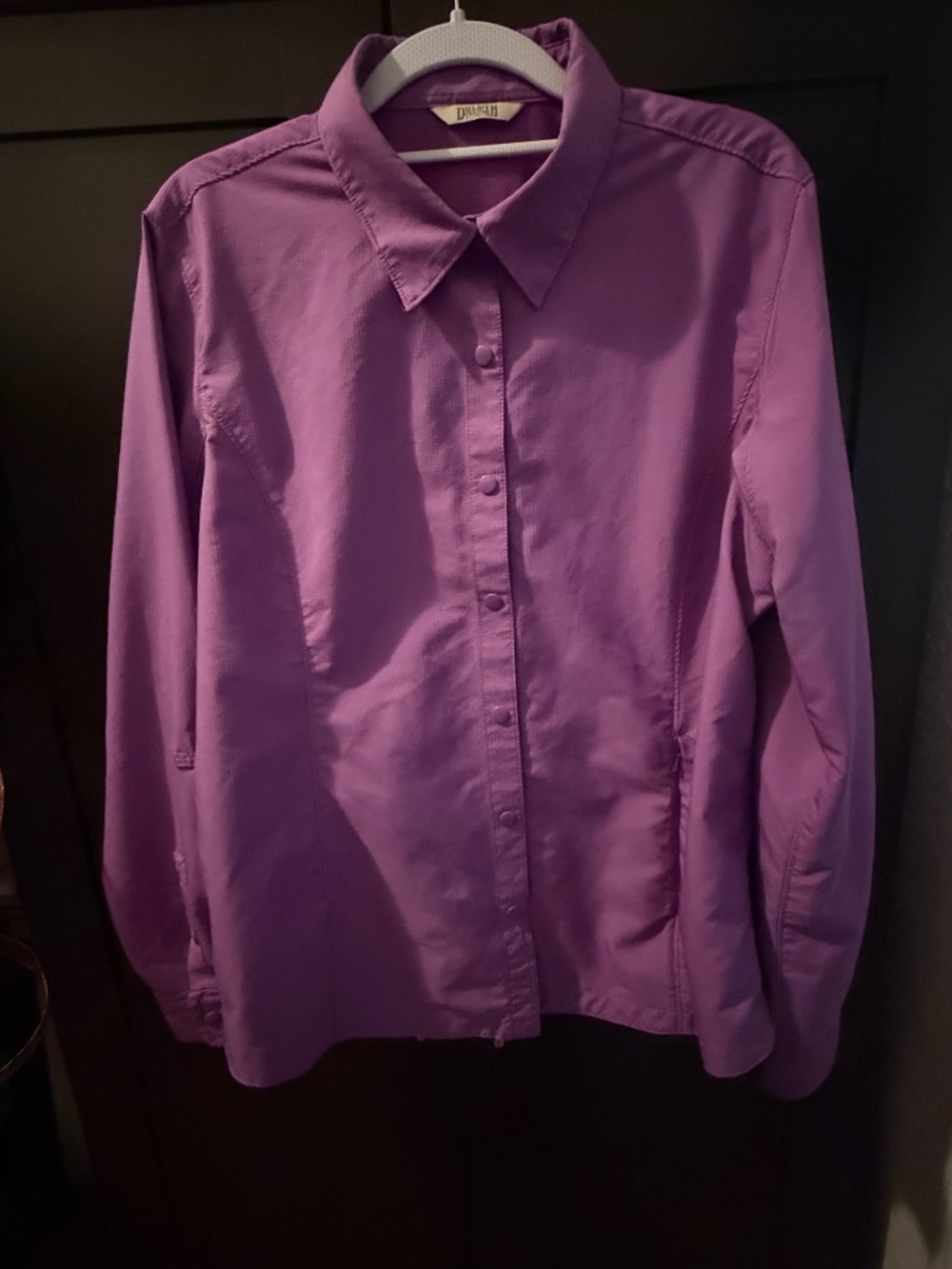 Duluth Trading Co. Action Shirt Dusty Plum Snap-Front Ripstop UPF 50 Size XL
